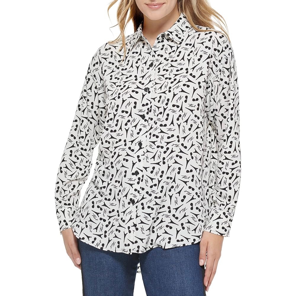 Karl Lagerfeld Black and White Blouse